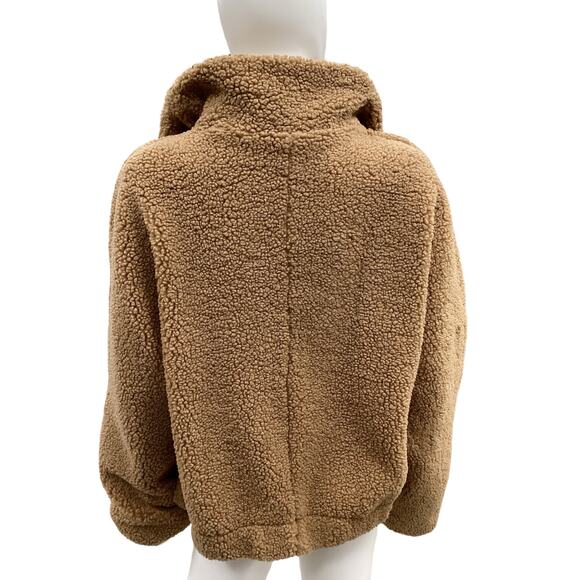 NWOT We The Free - Free People Jacket Women’s SZ L Izzy Wrap Teddy Sherpa Brown - Picture 4 of 5